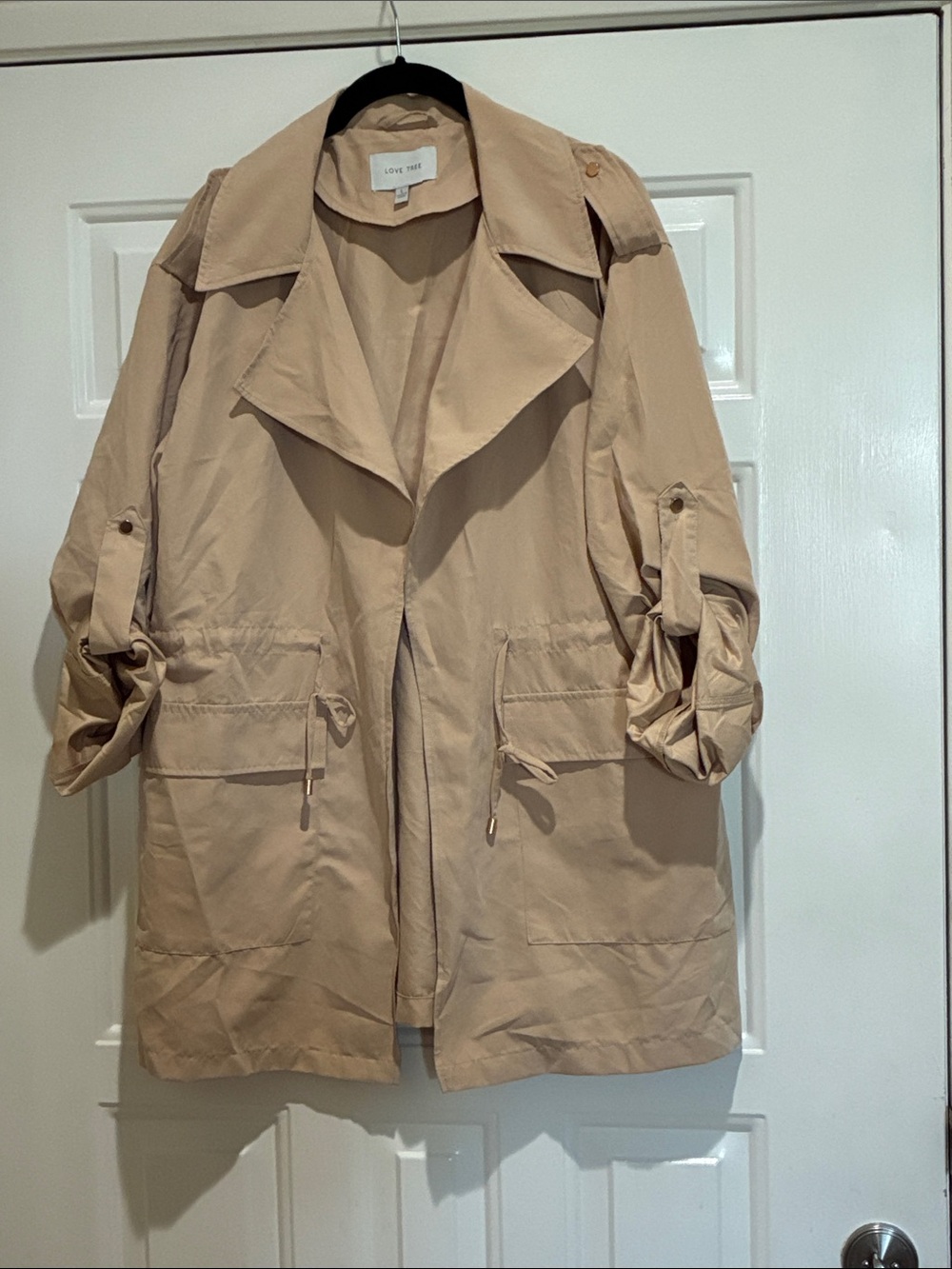 Love Tree Beige lightweight Drawstring  Jacket
